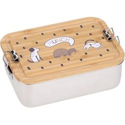 LÄSSIG Lunchbox »Bamboo Happy Prints«, (1 tlg.) Lässig silberfarben/holzfarben