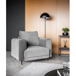 Luxusbetten24 Sessel Designer Sessel Dora, mit Kissen grau