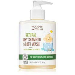 WoodenSpoon Natural Shampoo und Duschgel für Kinder Nicht parfümiert 300 ml