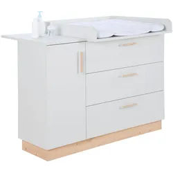 Jimmylee Wickelkommode , Grau , Kunststoff , 1 Fächer , 3 Schubladen , 133x101x77 cm , DIN EN ISO 9001 , Holzmöbel, Kommoden Holz, Wickelkommoden Holz