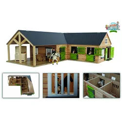 Kids Globe Horses Pferdehof aus Holz, 1:24, mit Tören, Fenster + Tor, ohne Tiere