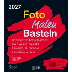 Korsch Verlag Wandkalender Foto-Malen-Basteln Bastelkalender schwarz 2027