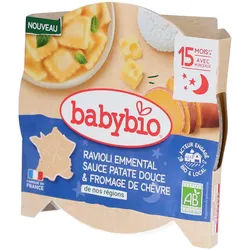 Babybio Ravioli Emmentaler mit Süßkartoffel-Sauce & Ziegenkäse