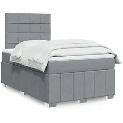 vidaXL Boxspringbett, Boxspringbett mit Matratze Hellgrau 120x200 cm Stoff