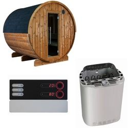 Sentiotec Sauna Komplettset Kaski 220 Panorama | Scandia Next Combi | 6 Pers.