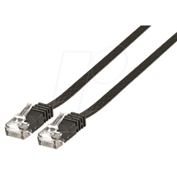 PK MK6003.025B - 0,25 m Flachkabel U/UTP, Cat.6, schwarz