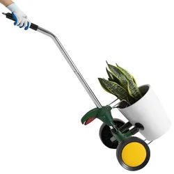 VEVOR Garten Topftransporter, robuster Topftransportwagen mit verstellbarem Greifarm, max. 65 kg Tragkraft, Pflanzenwagen mit Saugnapf & sicherem Verschluss, geeignet für den Innen- & Außenbereich