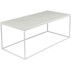 Lomoco Couchtisch , Weiß , Metall, Keramik, Holzwerkstoff , rechteckig , würfelförmig , 43x36x93 cm , Wohnzimmer, Wohnzimmertische, Couchtische, Couchtische Keramik