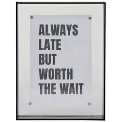 Present Time Fotorahmen , Dunkelgrau , Kunststoff , quadratisch , 14x19 cm , Magnete , Bilder & Rahmen, Bilderrahmen, Bilderrahmen & Fotorahmen