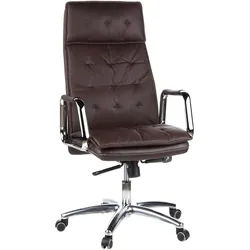 Mid.you Chefsessel , Braun , Leder , Kombination Echtleder/Lederlook , Nappaleder, Rindleder , Drehkreuz , 60x130x48 cm , Sitzfläche 360° drehbar , Büromöbel, Bürostühle, Chefsessel