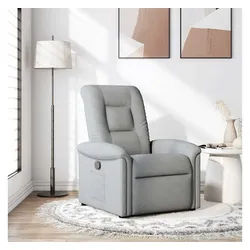 vidaXL Relaxsessel, Relaxsessel Hellgrau Stoff
