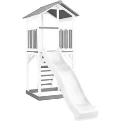 Ambia Garden Spielturm , Grau, Weiß , Holz, Kunststoff , 111.2x241.9x349 cm , EN 71, CE, FSC 100% , Freizeit & Co, Gartenspielzeug, Spieltürme