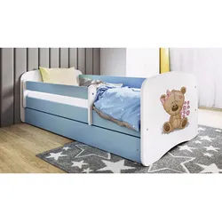 Mid.you Kinder-/Juniorbett , Blau, Weiß , Holzwerkstoff , Birke , Schichtholz,Sperrholz , H2 , 1-Zonen , Höhe ca. 15 cm , links montierbar, rechts montierbar , 80x160 cm , nicht verstellbar , Babymöbel & Kindermöbel, Kinderzimmer & Jugendzimmer, Kinderbetten, Kinderbetten & Jugendbetten