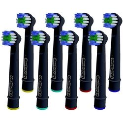 OneBuy24 - Aufsteckbürsten schwarz kompatibel mit vielen Oral-B elektrischen Zahnbürsten Zahnbürste 8 St
