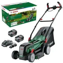 Bosch Akku-Rasenmäher UniversalRotak 2x18V-37-550 mit 2 Akkus 4,0 Ah + Ladegerät