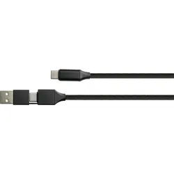 PYT PY-USB002S - Sync- & Ladekabel, USB-A + C -> USB-C, QC 3.0, PD 60W, 1,0 m