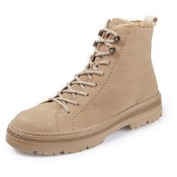 Les bottines à lacets en cuir nubuck vachette Paul Green beige