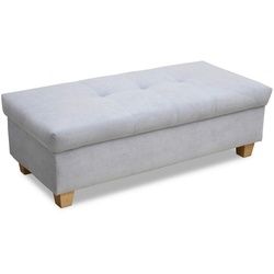 Mid.you Hocker , Pastellblau , Textil , Eiche , Uni , rechteckig , 131x42x61 cm , Stauraum , Wohnzimmer, Sessel, Hocker, Sitzhocker