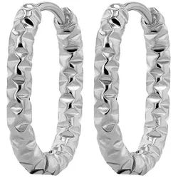 Adelia ́s Paar Creolen Damen Ohrringe – Creole aus Edelstahl, Ideal als Geschenk – dezent und elegant silberfarben
