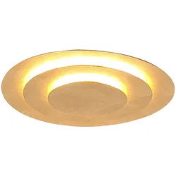 Deckenlampe Deckenleuchte Wohnzimmerleuchte Schlafzimmerlampe Flurlampe, Metall goldfarben, 1x LED 2400Lm 3000K warmweiß, D 49 cm