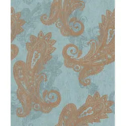 Rasch Vliestapete Vliestapete 746440 Blau-Hellblau Muster & Motive 10,05 m x 0,53 m braun