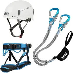 Klettersteig Komplettset LACD Pro Evo 3.0 + LACD Start Gurt + LACD Protector Helm weiß S