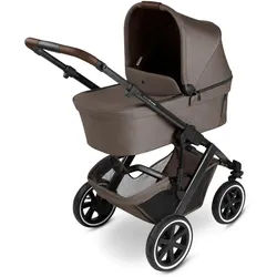 ABC Design Kombikinderwagen , Graubraun , Metall , 63x118x95.5 cm , EN 1888 , Feststellbremse, Fußstütze abklappbar, Federung, kugelgelagerte Räder, Verdeckung abnehmbar, 5-Punkte-Gurt, für Babyschale geeignet, Griff in Lederoptik, Transportsicherung, Sitz umsetzbar, abnehmbarer Schutzbügel , Baby on Tour, Kinderwagen, Kombikinderwagen