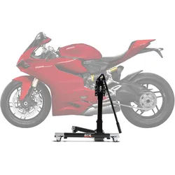 Zentralständer EVOLIFT® für Ducati 1199 Panigale 12-14 Black Ops Edition (Grundfarbe: Schwarz) 2-Pin-Lösung Mit Werkstattmatte Ohne Ohne