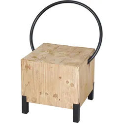 Esszimmerstuhl HWC-L76, Besucherstuhl Hocker, Industrial Metall Massiv-Holz MVG-zertifiziert, natur