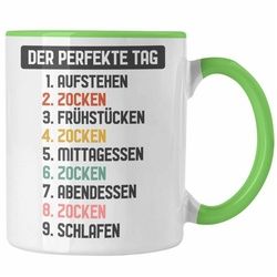 Trendation Tasse Trendation - Zocker Gamer Tasse mit Spruch Geschenk Junge Jungs Gaming Kaffeetasse Der Perfekte Tag grün