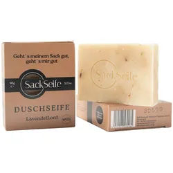 SackSeife LavendelLord | Duschseife mit Lavendel√∂l Handgemacht, Vegan & Beruhigend Seife 90 g Männer