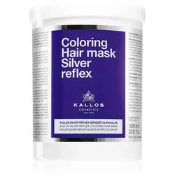 Kallos Coloring Hair Mask Silver Reflex Maske für die Haare neutralisiert gelbe Verfärbungen 1000 ml