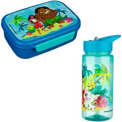 Scooli Lunchbox Brotzeitdose + Trinkflasche, Vaiana, Kunststoff, (2-tlg), mit Trinkflasche blau