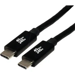 ROLINE 11029087 - USB 40 Gb/s Kabel, C Stecker auf C Stecker, 240W, schwarz, 2 m