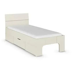 Boxxx Bett , Champagner , Holzwerkstoff , 90x200 cm , Blauer Engel, Goldenes M, Made in Germany , in verschiedenen Holzdekoren erhältlich, in verschiedenen Größen erhältlich , Schlafzimmer, Komplette Schlafzimmer und Serien, Schlafzimmerserien