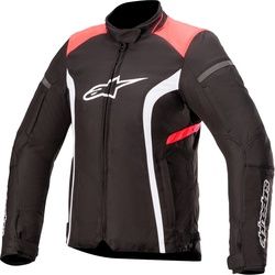 Alpinestars Stella T-Kira V2 Wasserdichte Damen Motorrad Textiljacke, schwarz-rot, Größe XL