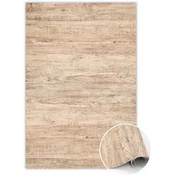 Tulup Vinyl Teppich 120x180 cm Rohes Holz , Hellbraun , Kunststoff , Rechteckig , 120x180 cm , Teppiche und Böden, Teppiche, Outdoorteppiche