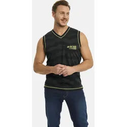 Muskelshirt JAN VANDERSTORM "Tanktop FAFNER", Jungen, Gr. 6XL, schwarz (schwarz gemustert), Obermaterial: 100% Baumwolle CO., Tops