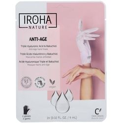 Iroha Nature Anti-Aging-Handschuhmaske - Dreifache Hyaluronsäure, Bakuchiol und Niacinamid