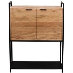 Sideboard aus Akazie und schwarzem Metall H110 cm ARTHUS