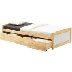 Idimex Bett MIT Stauraum MIA 90X190 Cm , Naturfarben , Holz , Kiefer , Vintage , 98x49x195 cm , FSC Mix , Kinder- & Jugendzimmer, Kindermöbel, Kinderbetten, Kindereinzelbetten