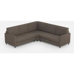 Karay 2-Sitzer-Sofa (zwei 60-cm-Sitze) + Ecksofa + 2-Sitzer-Sofa (zwei 60-cm-Sitze), Außenmaße L.221x221, Farbe Taupe