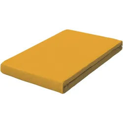 Schlafgut Boxspring-Spannleintuch , Currygelb , Textil , 90-100x190-220 cm , Grüner Punkt, Textiles Vertrauen - Oeko-Tex®, Hohenstein, AZO-frei, Oeko-Tex® Made IN Green , Rundumgummi, bügelfrei, keine Sondergrößen, weich und anschmiegsam, perfekter Sitz , Heimtextilien, Bettwäsche & Leintücher, Leintücher, Spannleintücher Boxspringbett