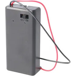 Batteriehalter für 1x 9Volt Block mit Ein- und Aus-Schalter – 9V Batterie Clip Anschluss, Batterie Halterung Elektronik (Kunststoff)