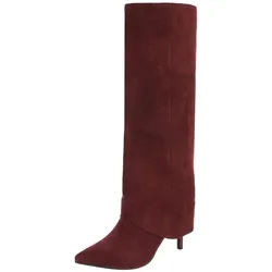 Ital-Design Damen Party & Clubwear High-Heel-Stiefel (90829558) Pfennig-/Stilettoabsatz Stiefel in Weinrot rot 39 EU