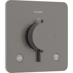 hansgrohe Ecostat Comfort Q Thermostat Unterputzmodell für 2 Verbraucher, 33713340, Farbe: Brushed Black Chrome
