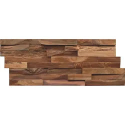 Xxxl Wandverkleidung , Braun , Holz , Teakholz , Holz , 20x2x50 cm , Tapeten & Wandverkleidungen, Wandverkleidung