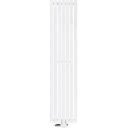 LuxeBath Badheizkörper Stella 370x1600mm Weiß Mittel mit Anschlussgarnitur Thermostat Universal Handtuchwärmer Handtuchtrockner