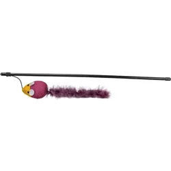 Katzenspielzeug Spielangel mit Vogel und Glocke Assortierte Farben 50cm