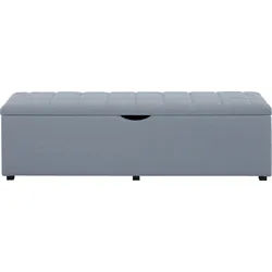 Hockerbank HOME AFFAIRE "Checked", grau, B:120cm H:42cm T:40cm, Struktur fein (100% Polyester) für Bett Classico, Piazza, Premium und Vega;Struktur (100% Polyester) für Bett Crato und Lucina;Struktur (60% Baumwolle, 40% Leinen) für Bett Kiss;Kunstleder für Bett Natura;Struktur (100% Polyester) für Bett Nordica, Hocker, mit Stauraum, Breite 120 cm und 160 cm, als Bettbank geeignet